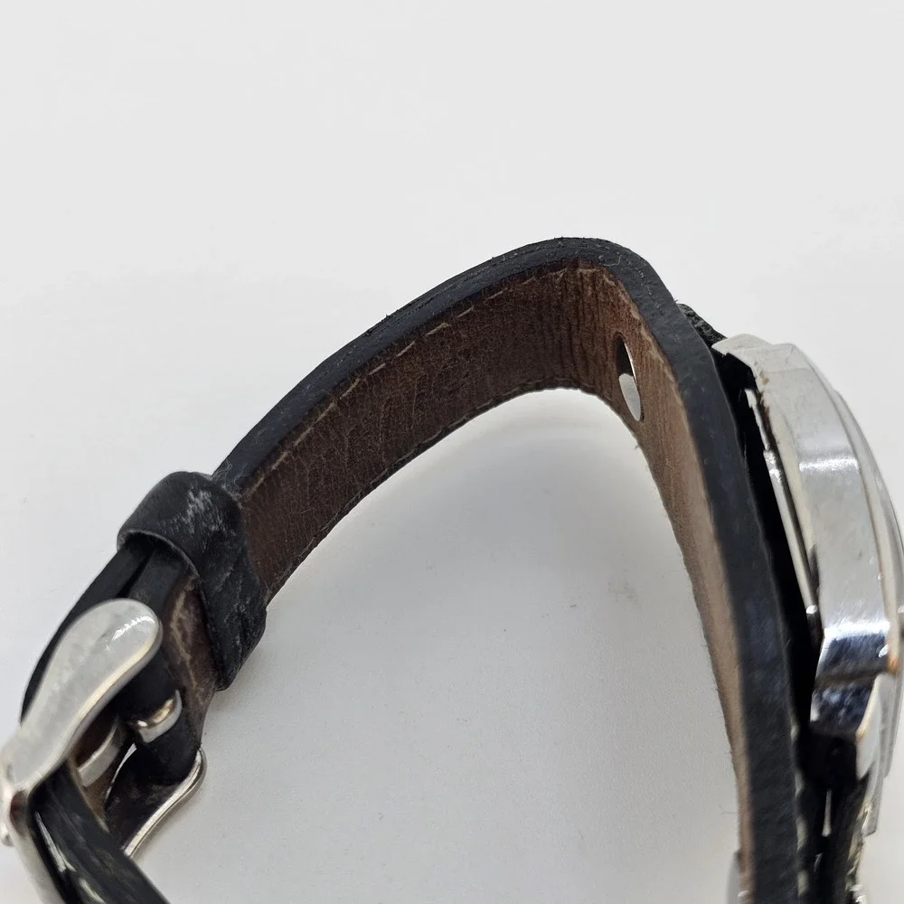 Relic Women's Watch 26mm Gray Dial Black Leather‎ Cuff Band New Battery